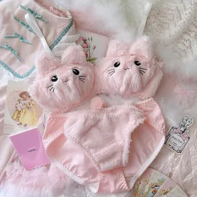 CUTE CAT PINK PLUSH UNDERWEAR BY70146