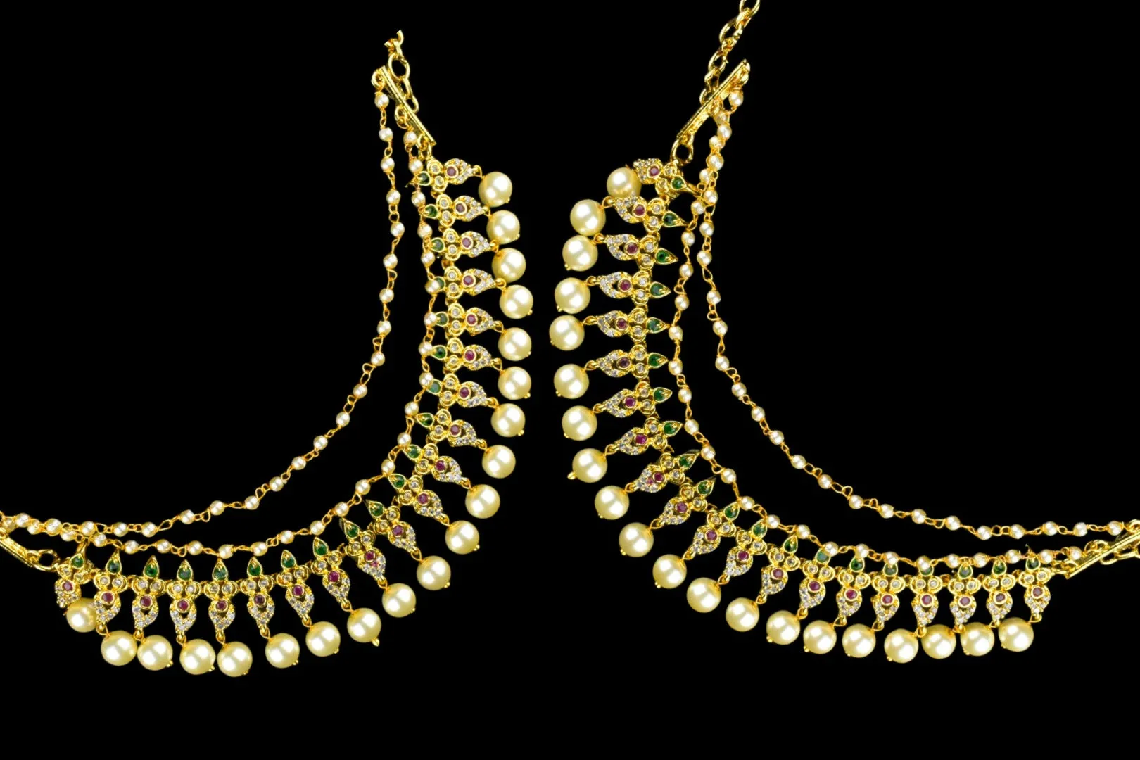 Cz Champaswaralu Earchains By Asp Fashion Jewellery