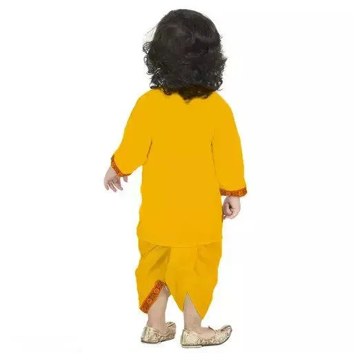 Dazzling Yellow Colored Krishna Costume Wear For Kids