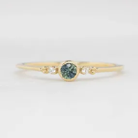 Estel Ring - 3.25mm 0.20ct Teal Blue Montana Sapphire