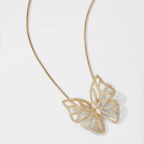 FLUTTER CZ BUTTERFLY PENDANT NECKLACE