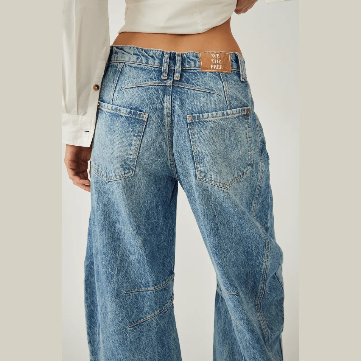 Free People Good Luck Mid Rise Barrel Jean