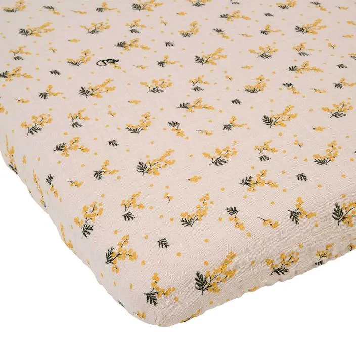 Garbo&Friends Mimosa Muslin Fitted Sheet Cot