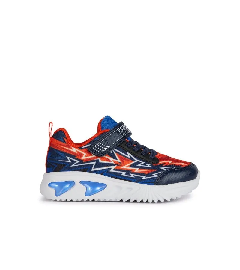 Geox Boys Light Up Sole Navy Design Trainer Assister - J45DZB