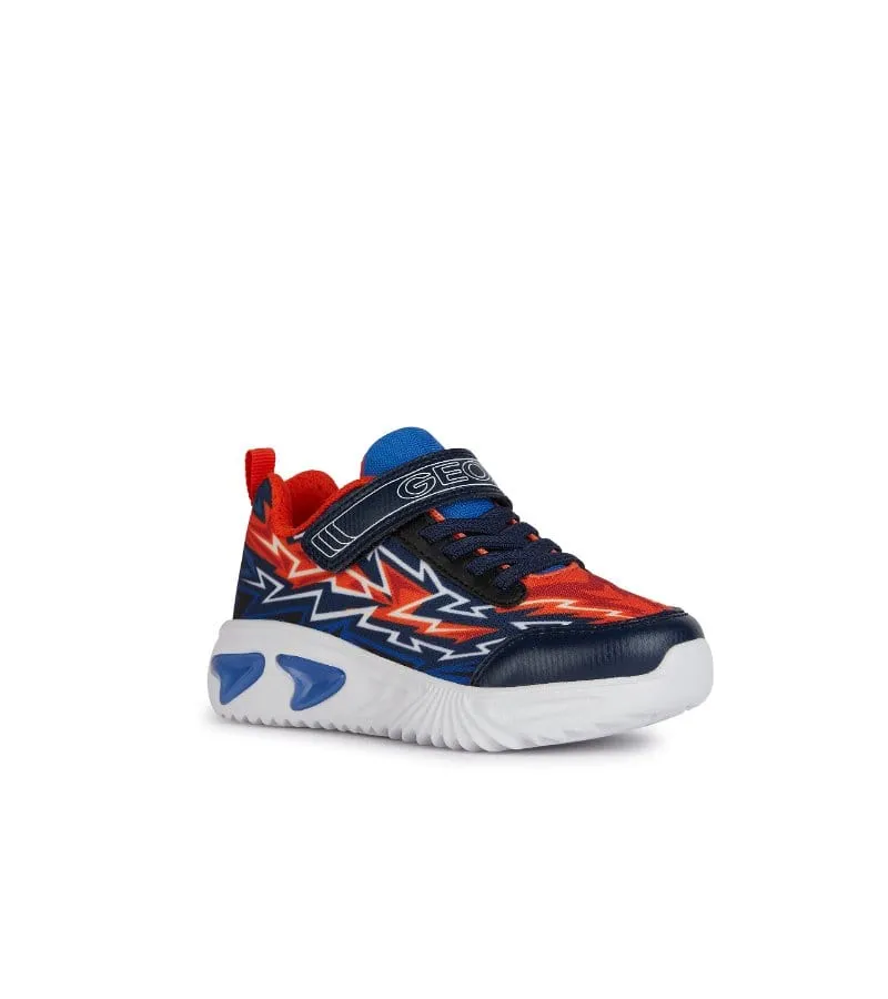 Geox Boys Light Up Sole Navy Design Trainer Assister - J45DZB