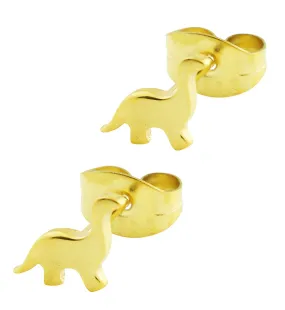 Gold PVD Dinosaur Stainless Steel Stud Earrings