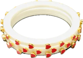 Heart Jeweled Bangles - (two colors)