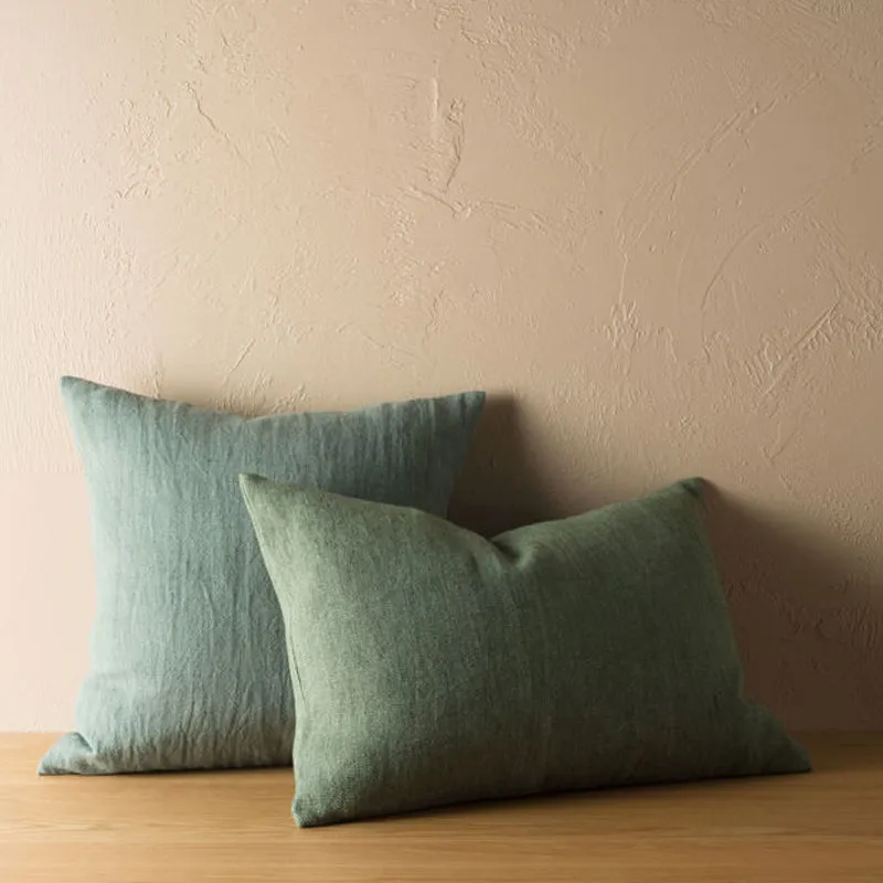 Heavy Linen Jute Cushion (Pea) 60 x 40 cm