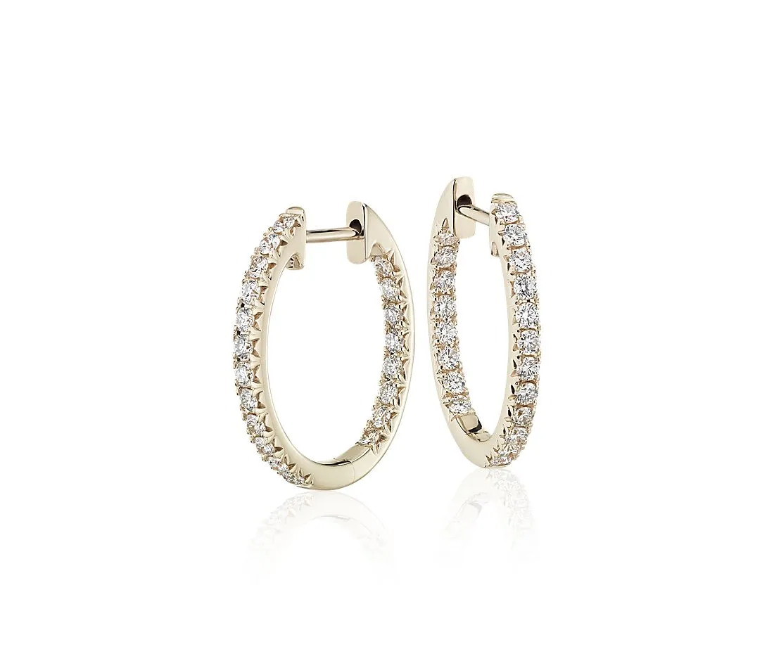 Inside Out Diamond Hoop Earrings