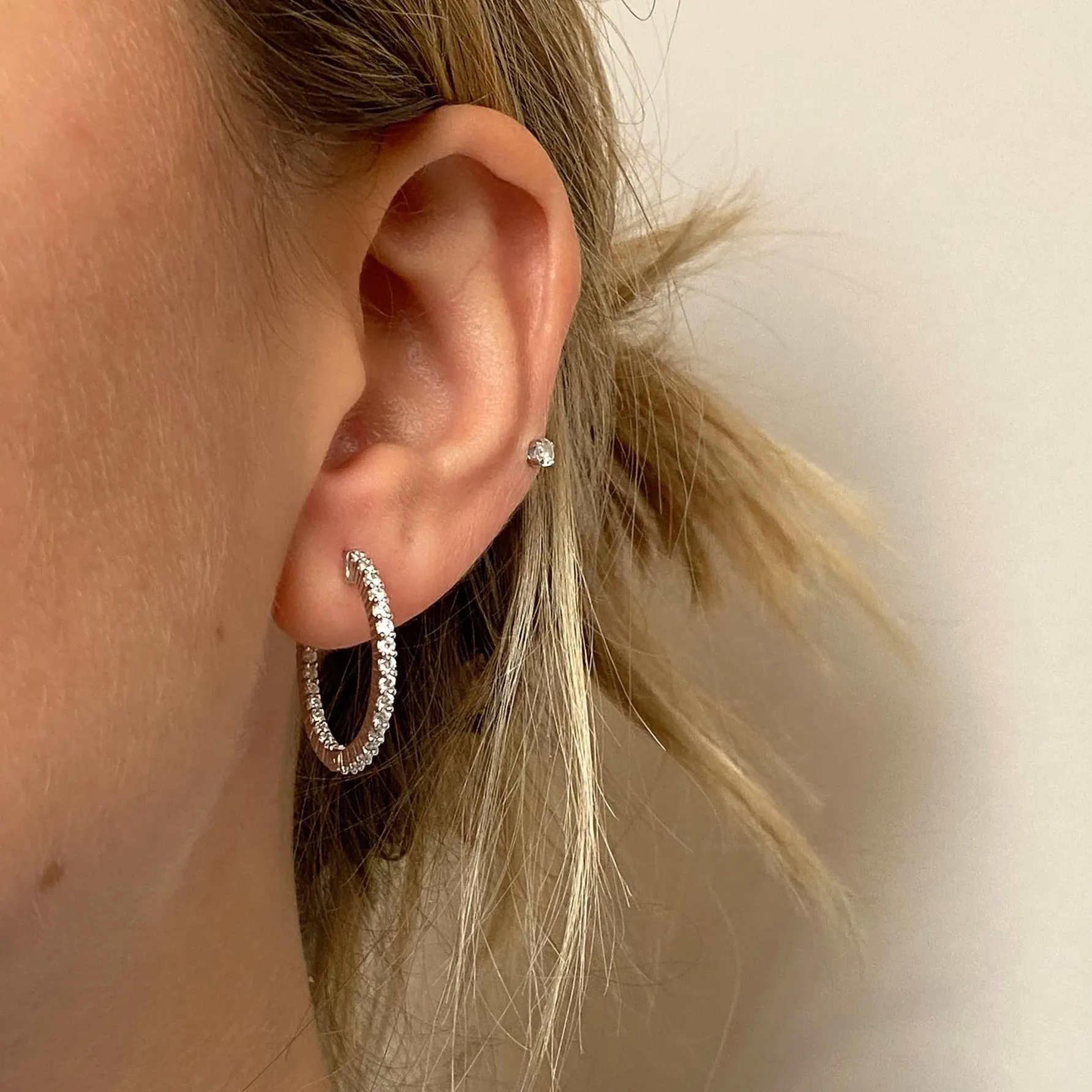 Inside Out Diamond Hoop Earrings