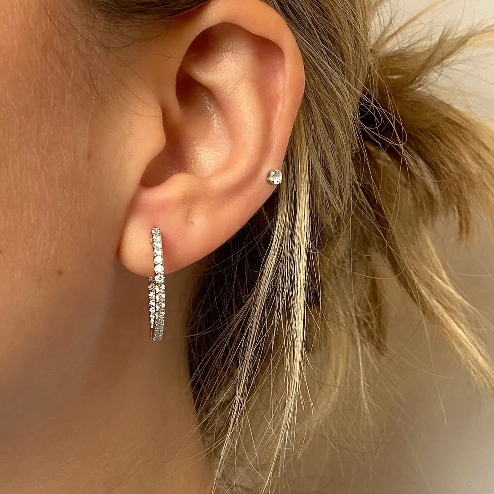 Inside Out Diamond Hoop Earrings