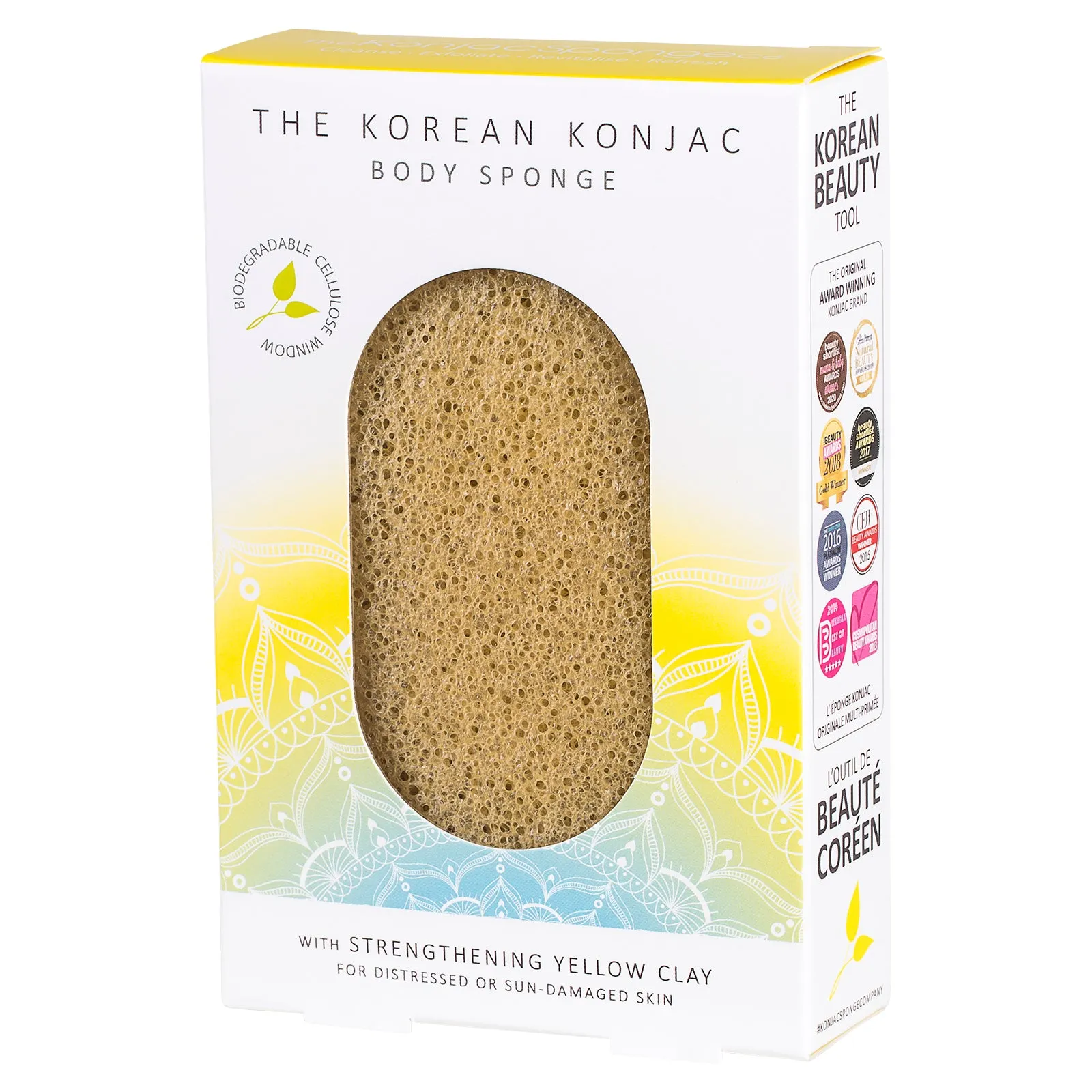 Konjac Yellow Clay Body Sponge - New Shape