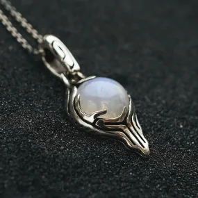 LEAF | moonstone silver pendant