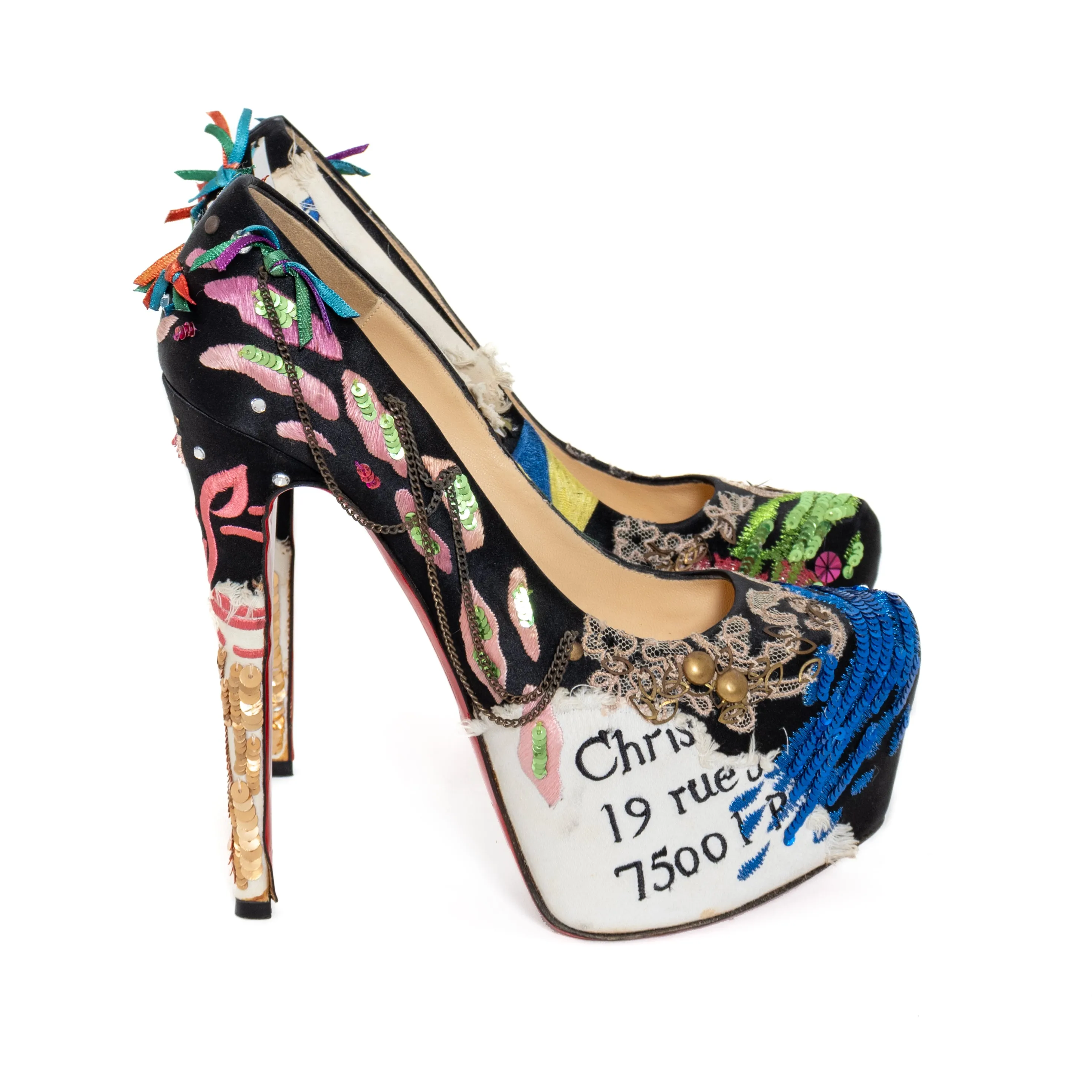 Limited Edition Daffodile Brodee Crêpe Satin Pumps 38.5