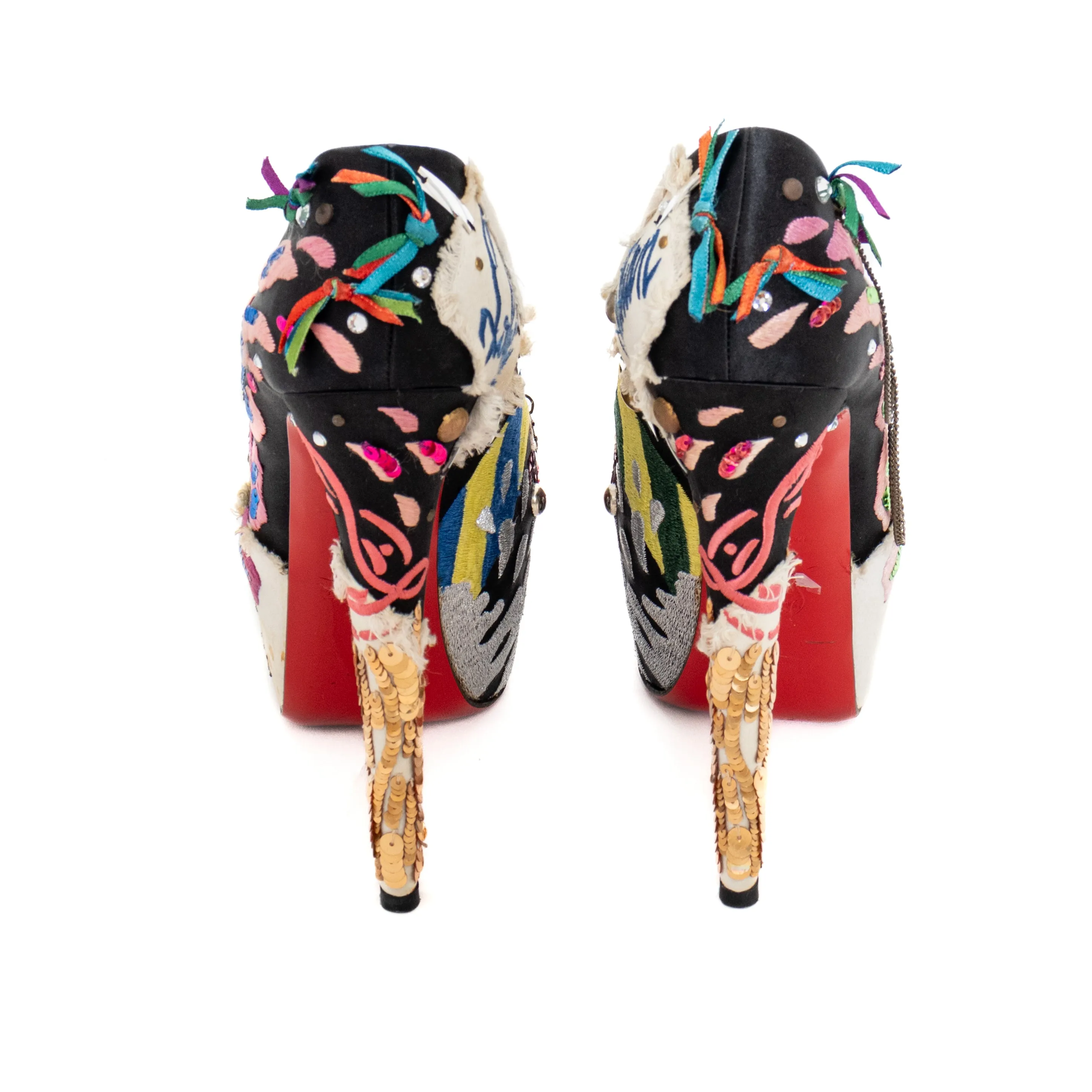 Limited Edition Daffodile Brodee Crêpe Satin Pumps 38.5