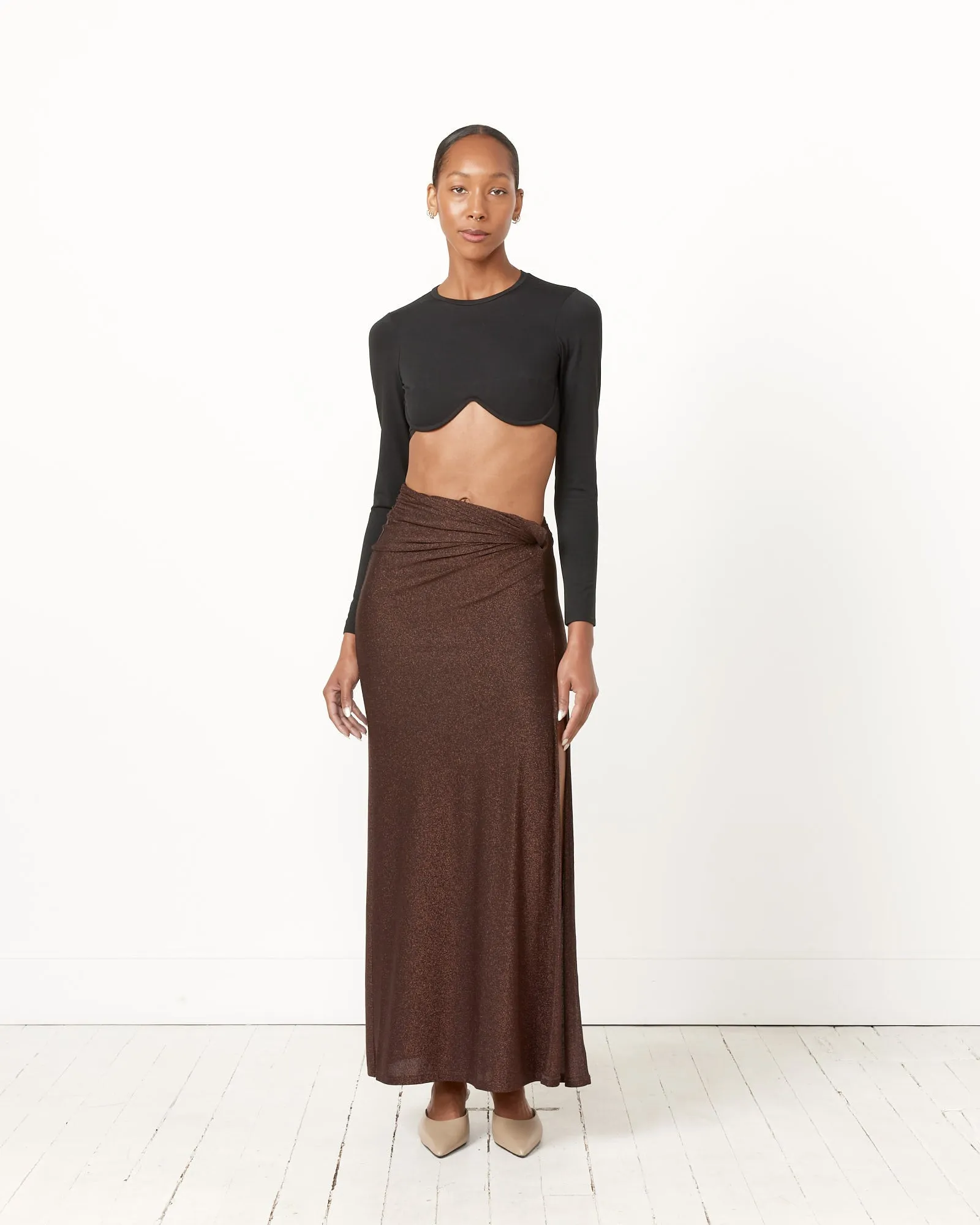 Maia Midi Skirt in Espresso