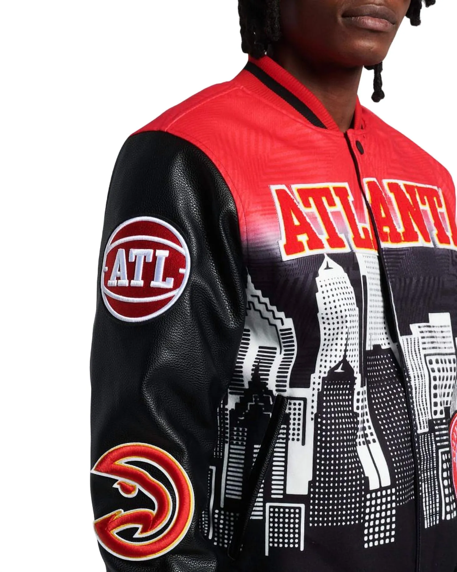 Men's Atlanta Hawks Intervarsity Jacket In Black/red