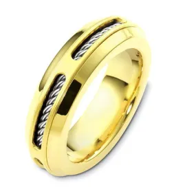 Men's Cable Two-tone Band Rings - NM14