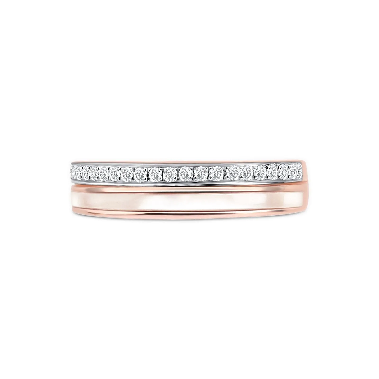 Mother of Pearl and Diamond Double Eternity Band