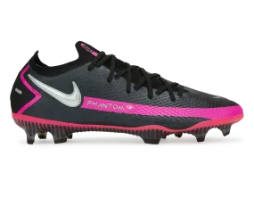 Nike Men's Phantom GT Elite FG Black/Pink Blast/Metallic Silver