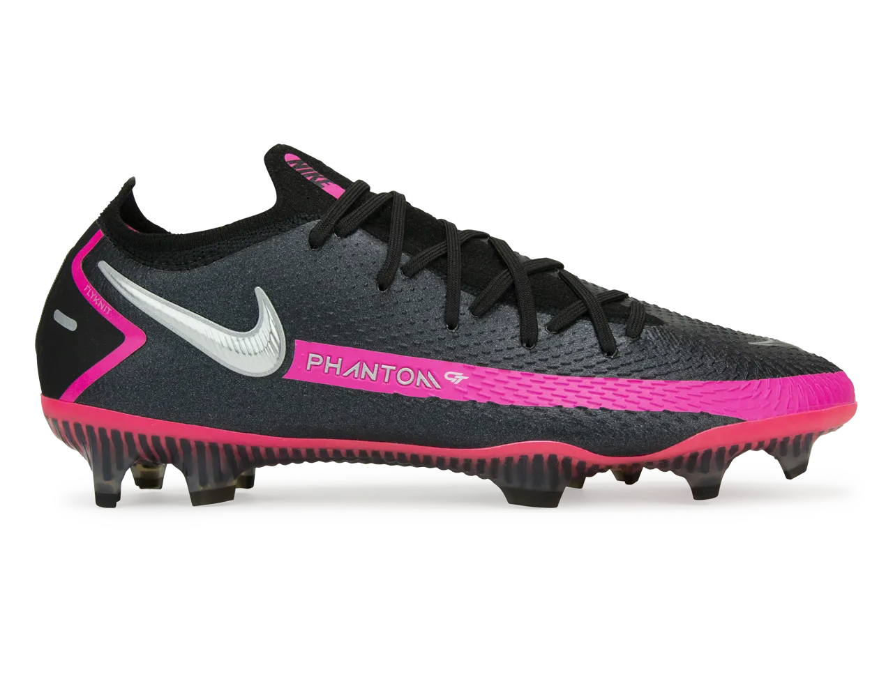 Nike Men's Phantom GT Elite FG Black/Pink Blast/Metallic Silver