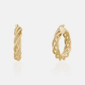 Open Gold Braided Hoops