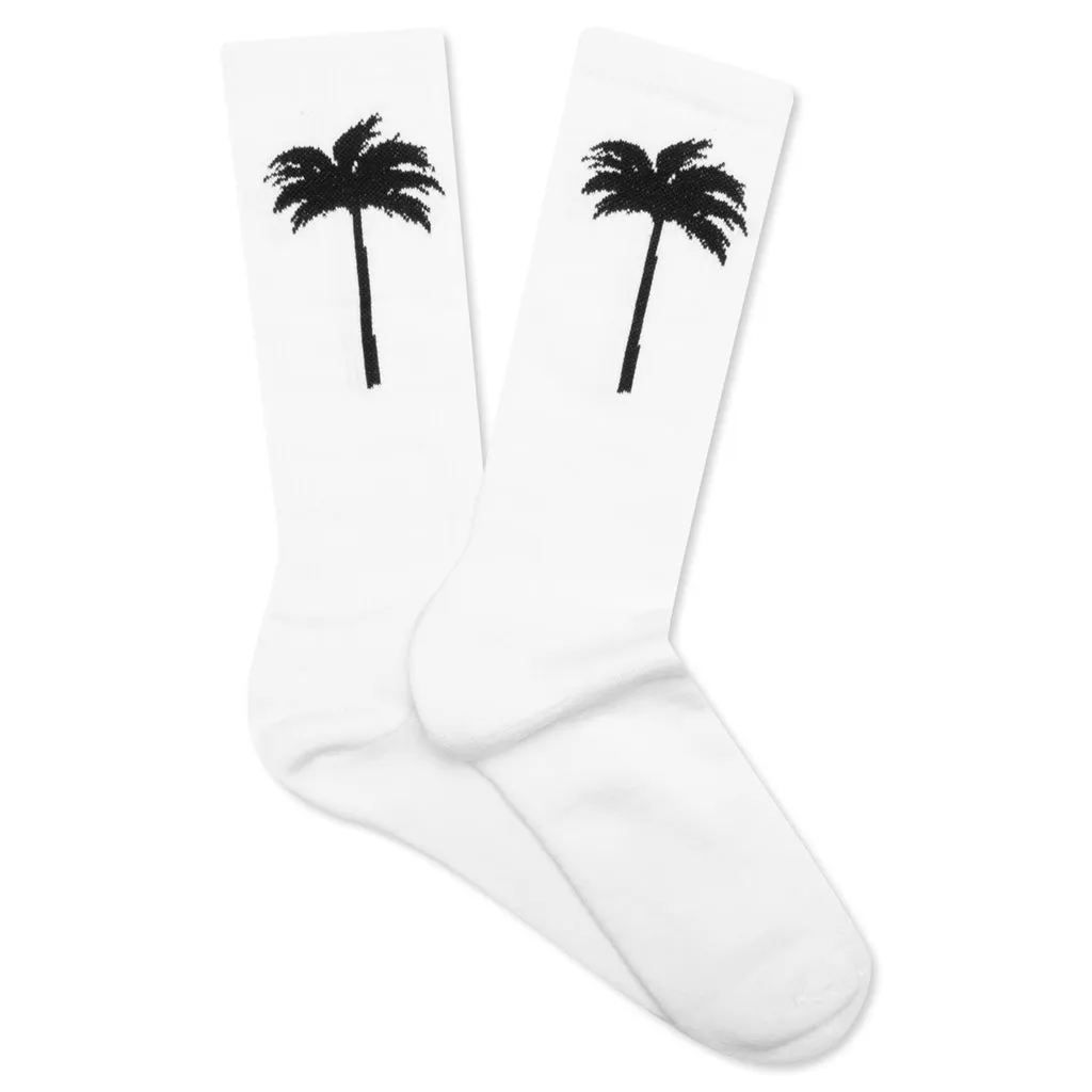 Palm Socks - White/Black