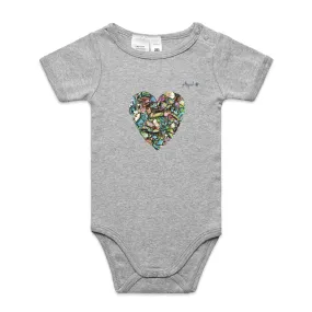 Paua Heart - Infant Baby Grow