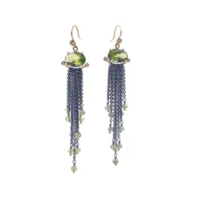 Peridot Chain Earrings