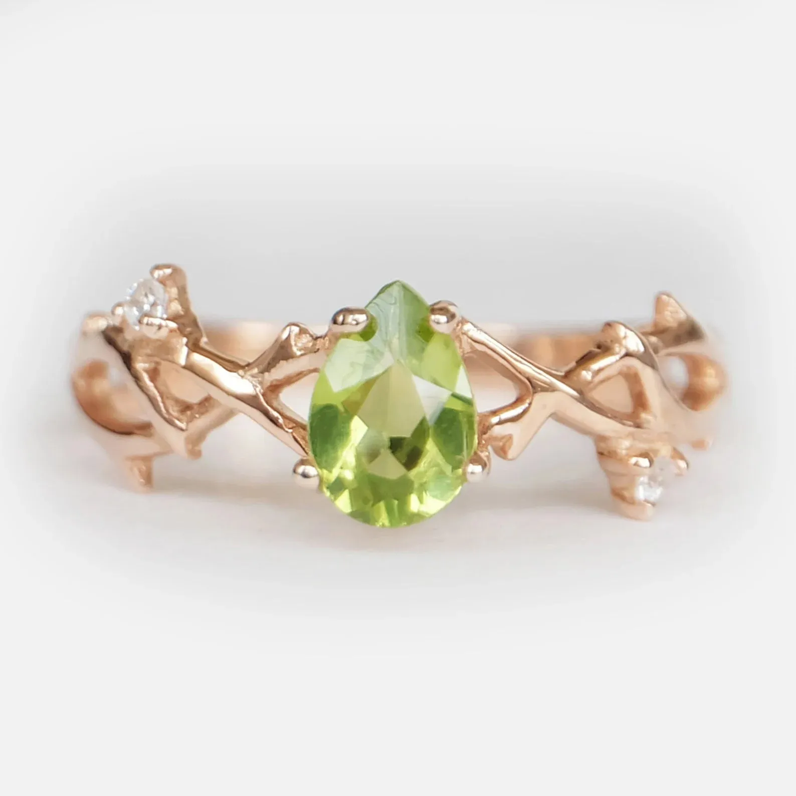 Peridot Diamond Ring Lillia