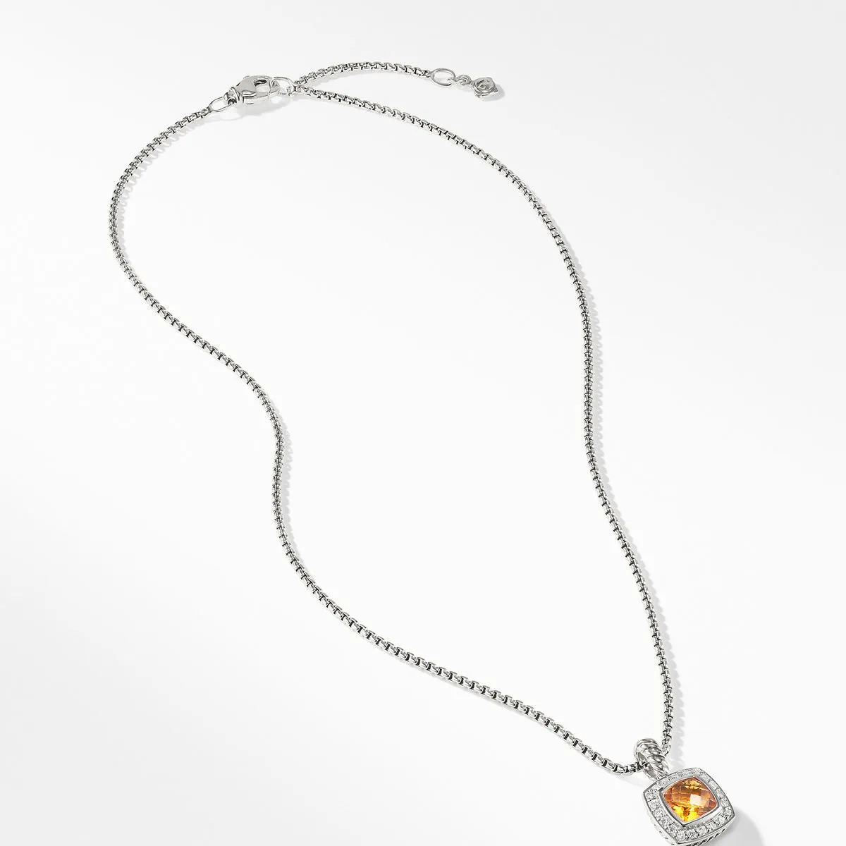 Petite Albion Citrine 11MM Diamond Necklace