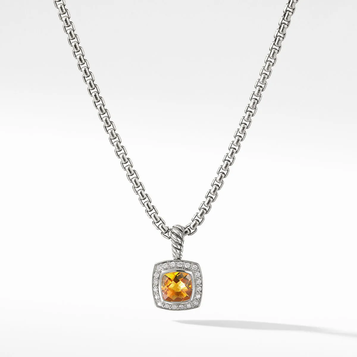 Petite Albion Citrine 11MM Diamond Necklace