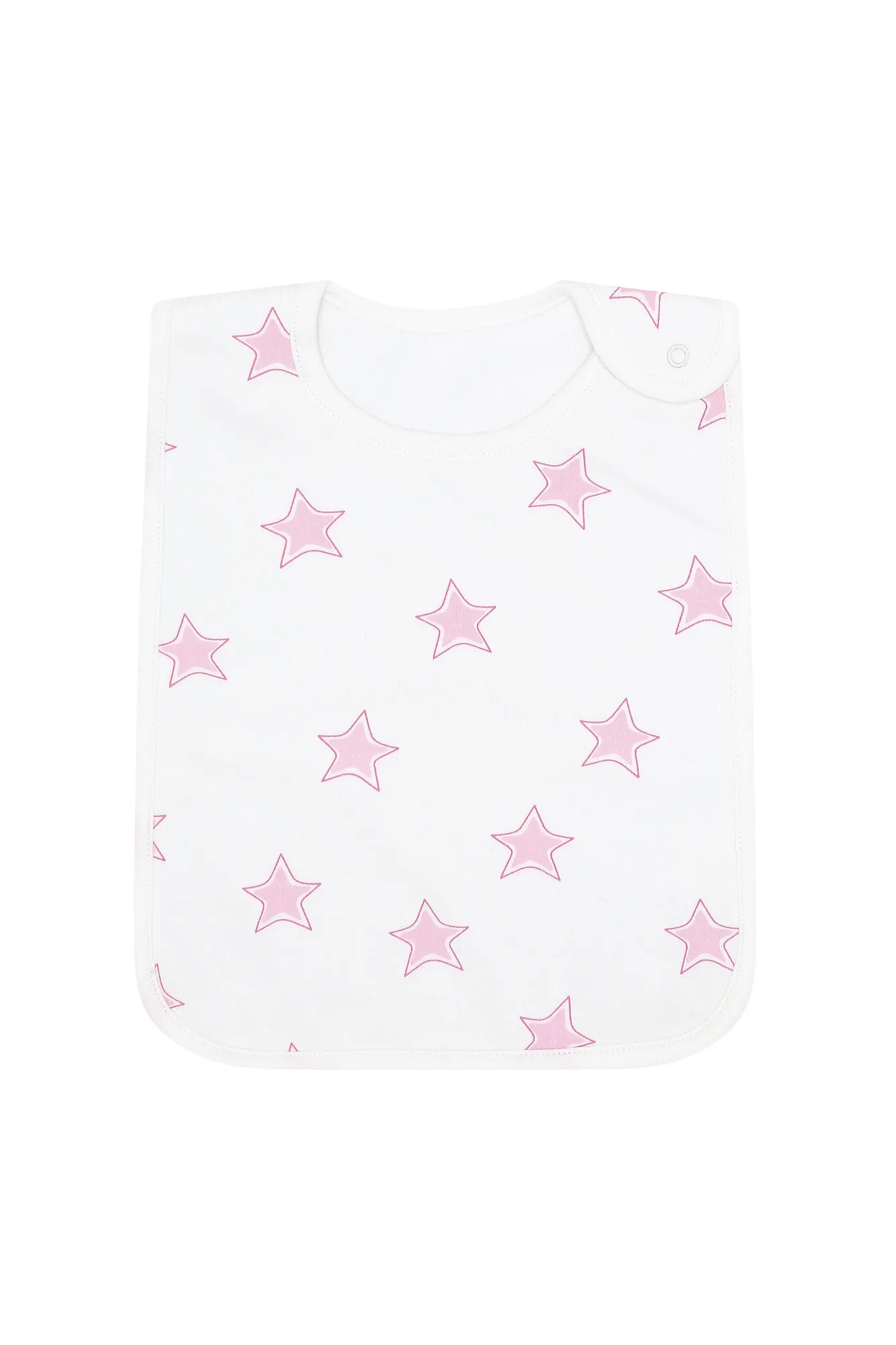 Pink Stars Print Feeding Bib