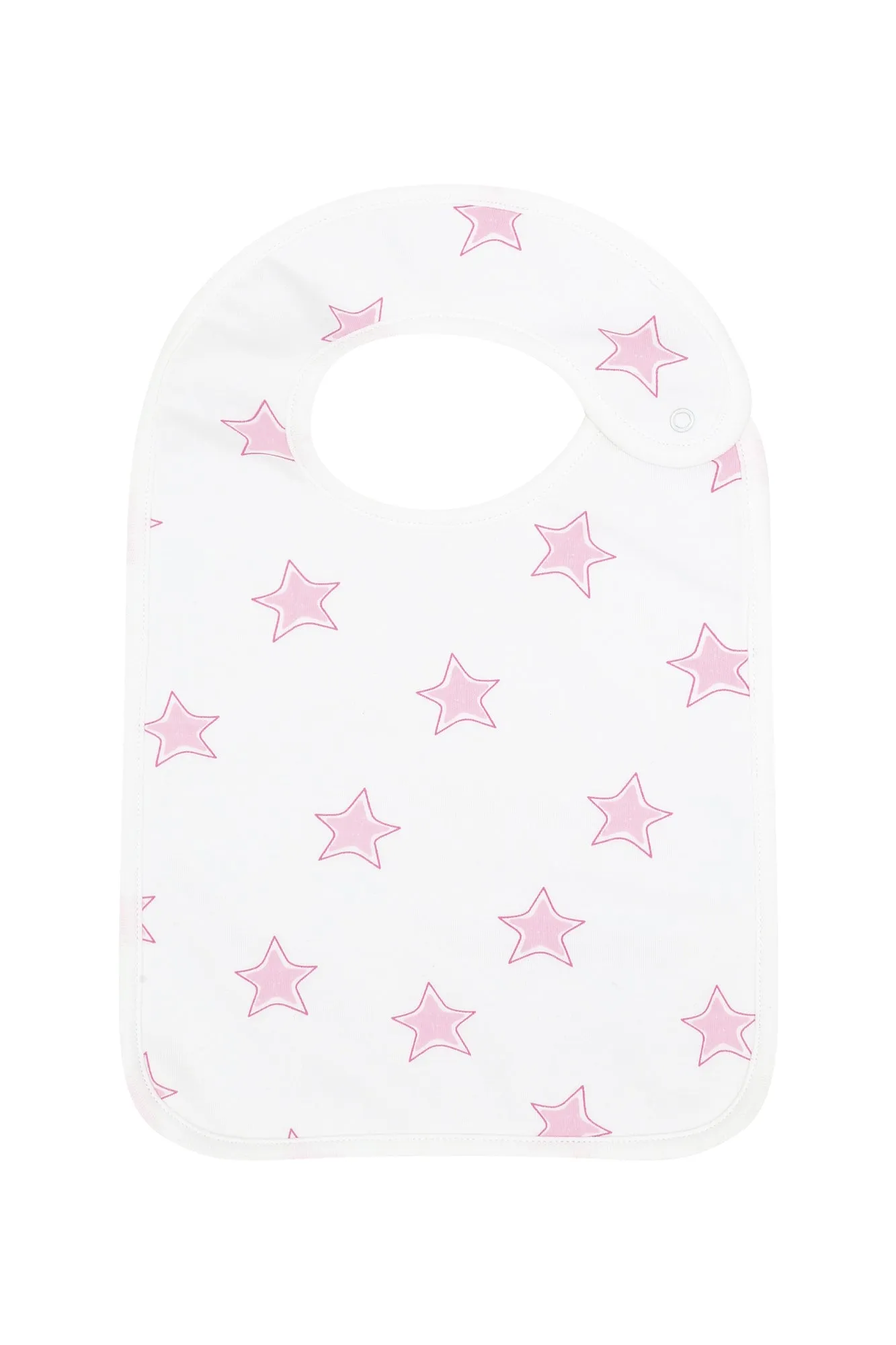 Pink Stars Print Feeding Bib