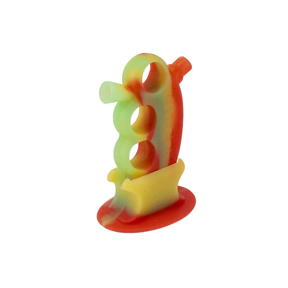 PULSAR - Rip Silicone Knuckle Blunt Bubbler - Rasta