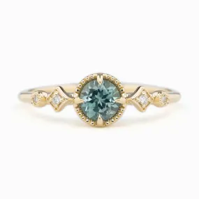 Stella Ring 5mm 0.60ct Light blue Montana Sapphire 14K Yellow Gold