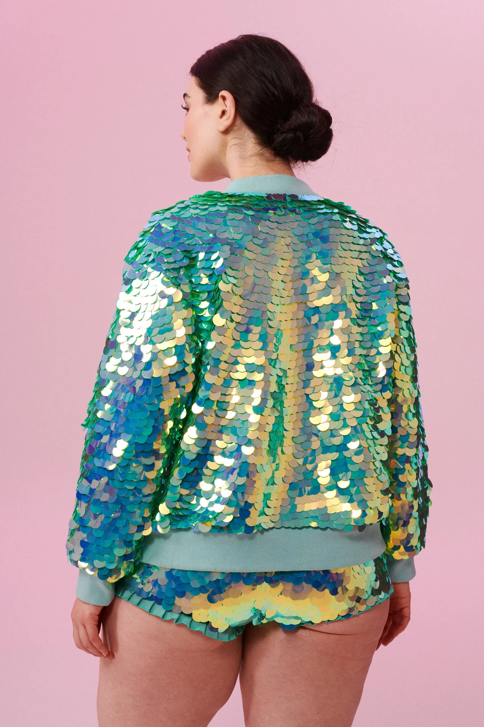 SUPERNOVA SEQUIN BOMBER JACKET - CHAMELEON