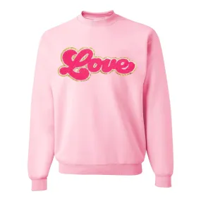 Sweet Wink Love Script Patch Valentine's Day L/S Adult Sweatshirt