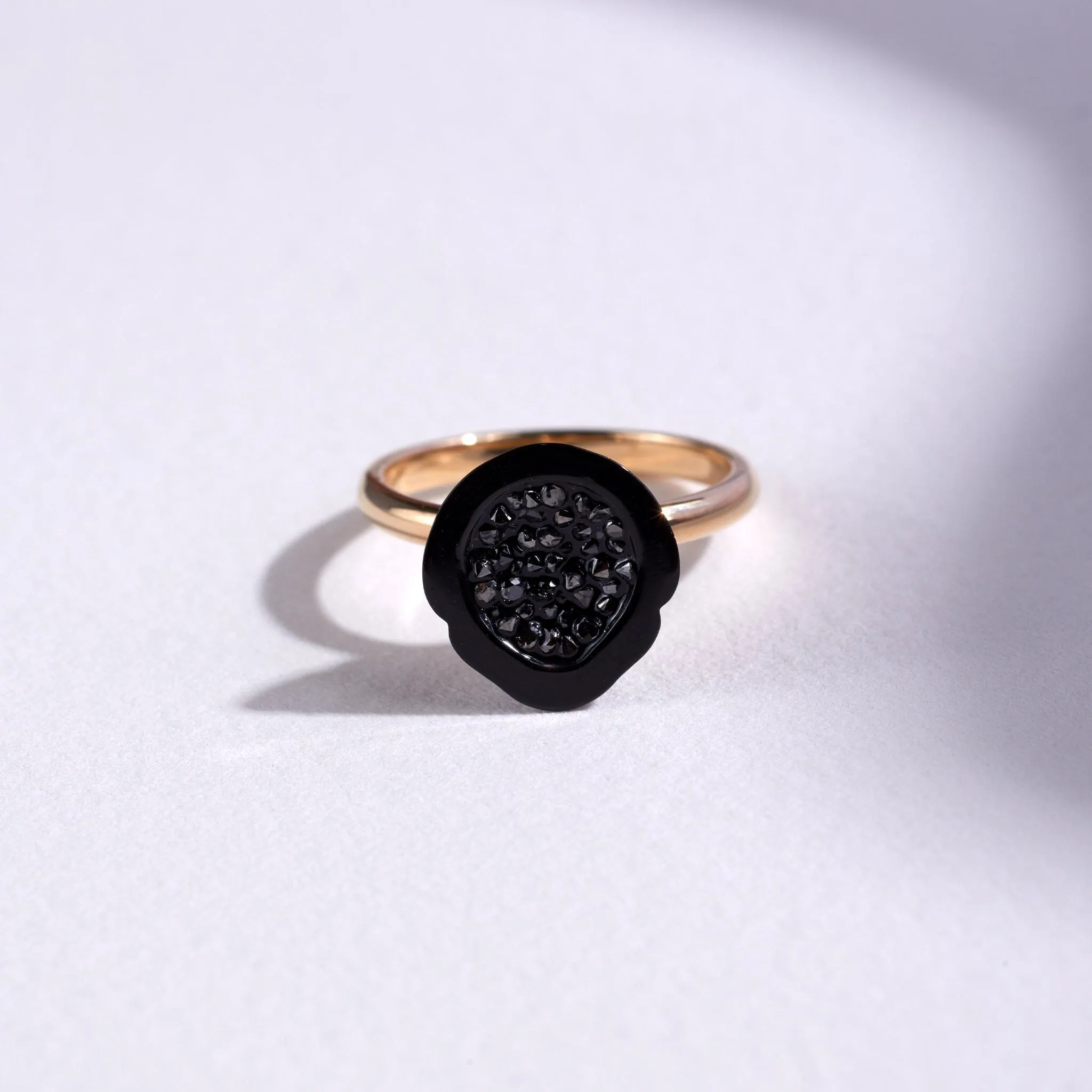 Tahitian Pearl Geode Ring with Black Diamonds