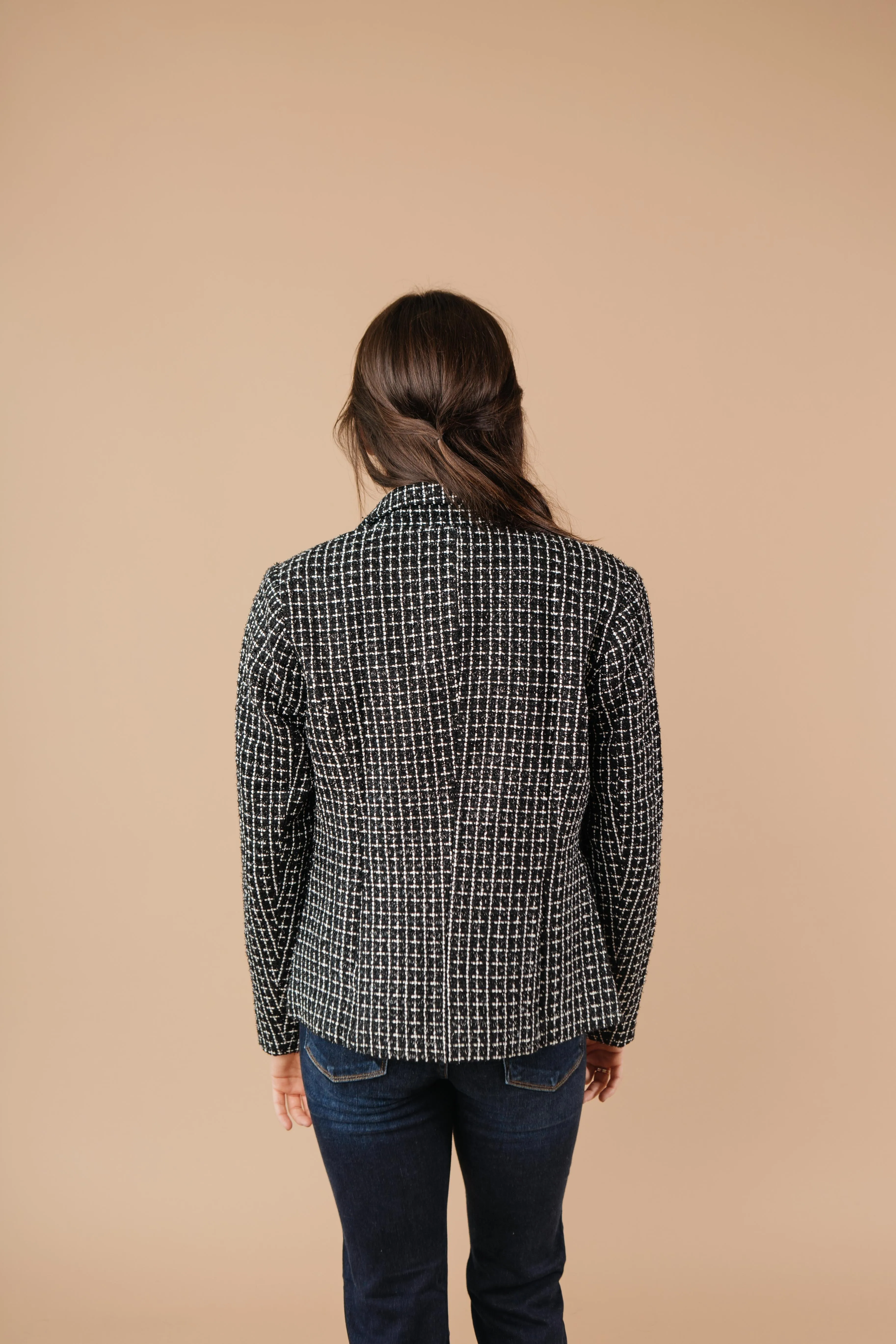 Tweedle Delightful Tweed Blazer In Black - On Hand