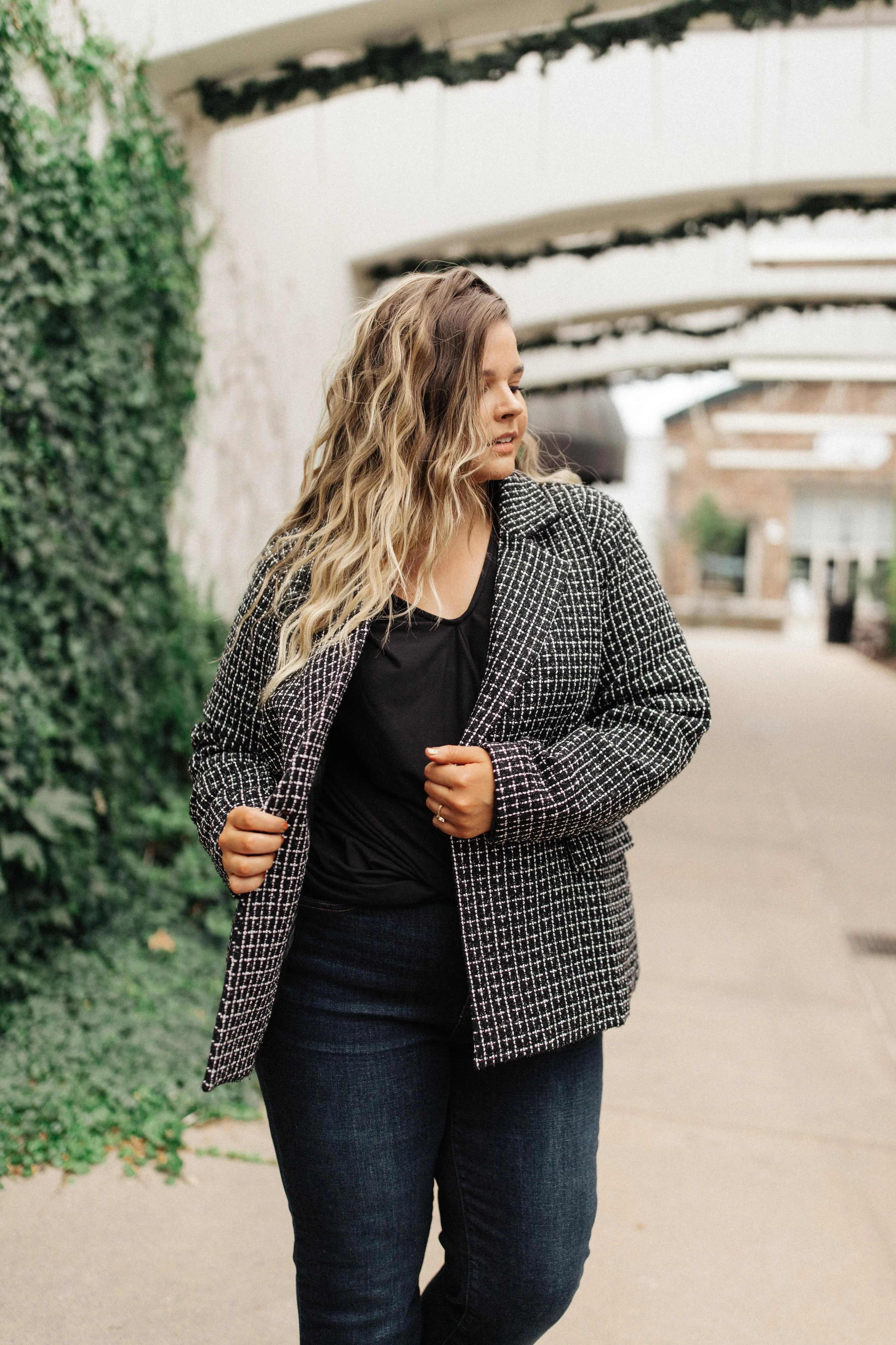 Tweedle Delightful Tweed Blazer In Black - On Hand