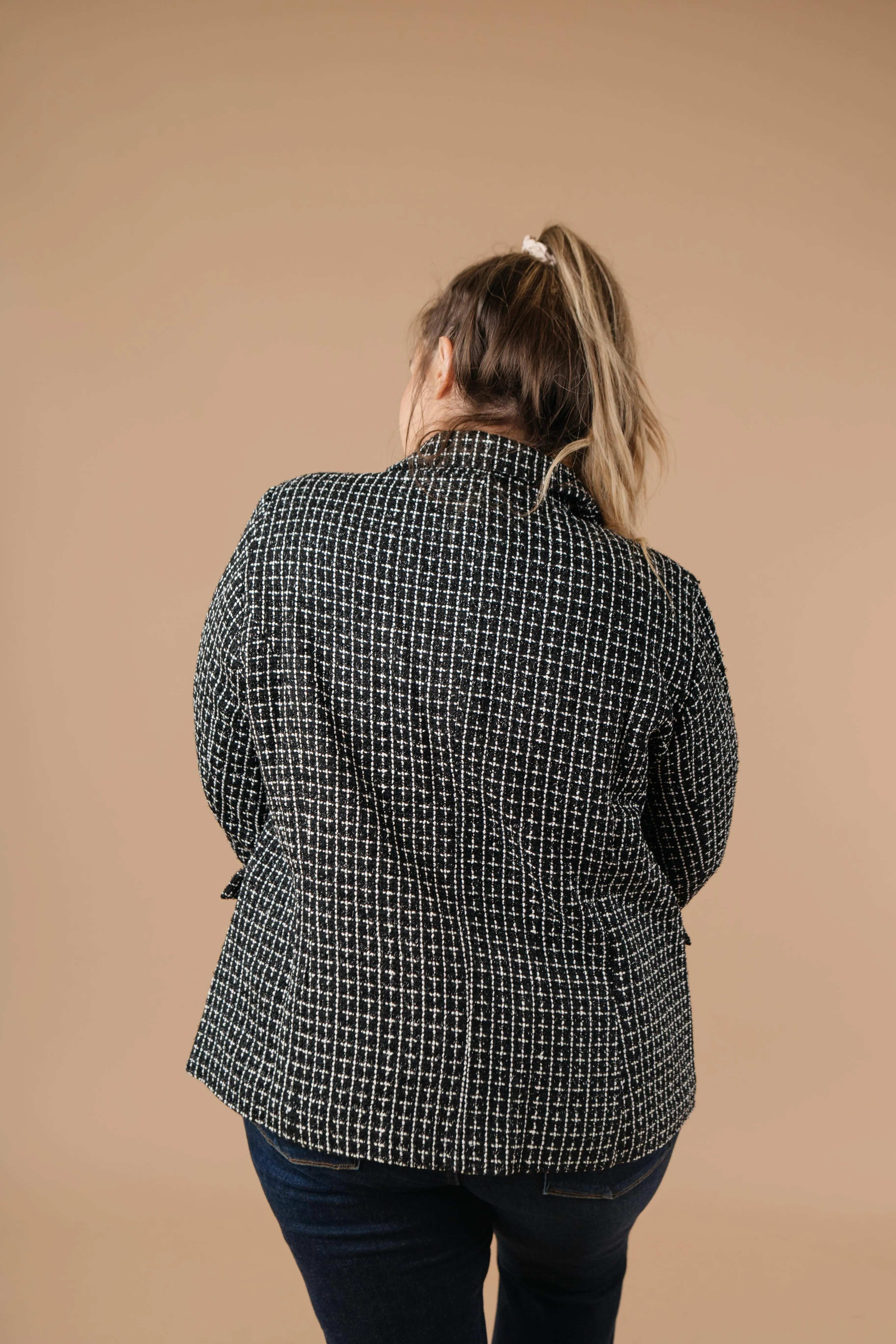 Tweedle Delightful Tweed Blazer In Black - On Hand