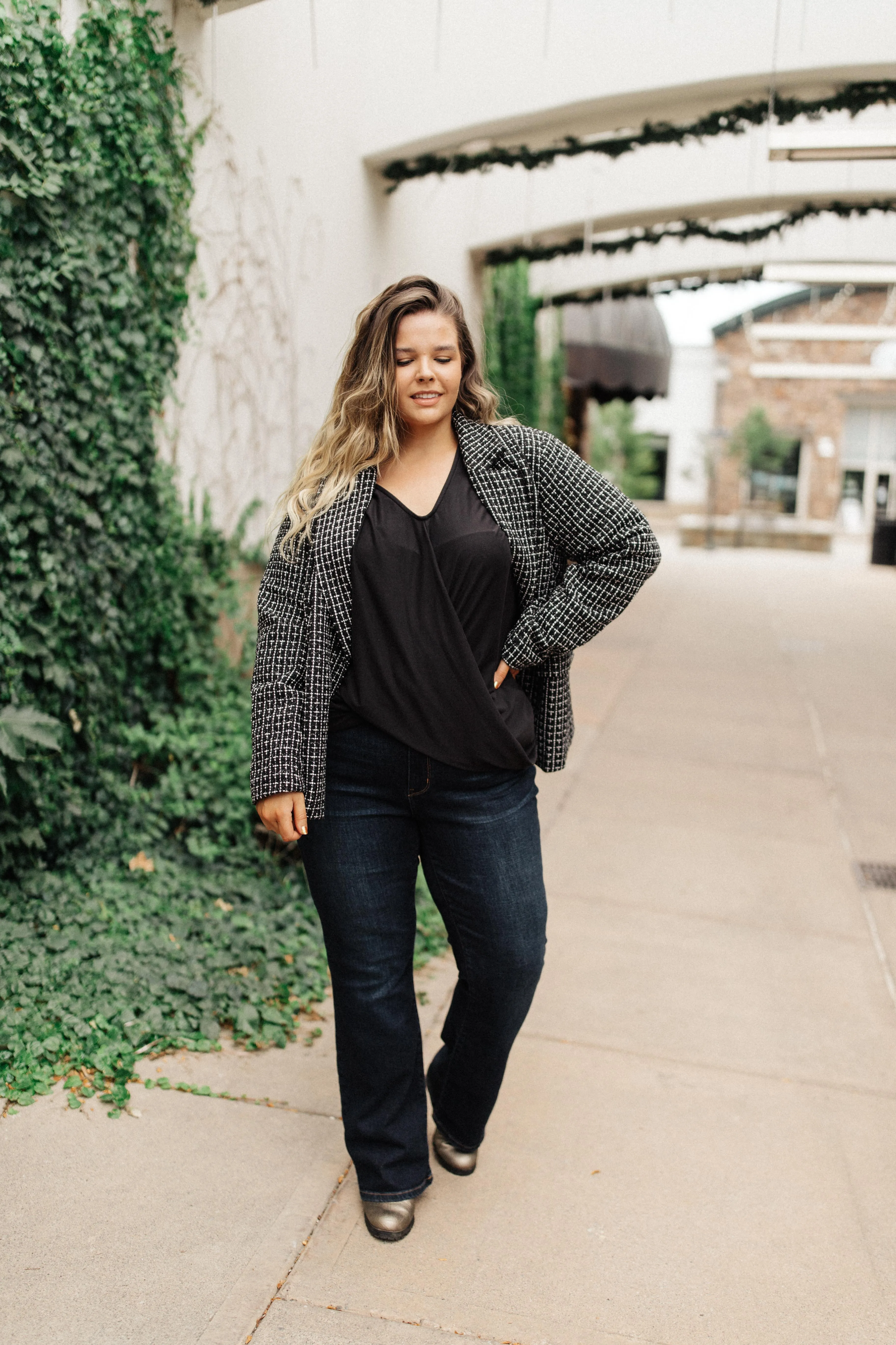 Tweedle Delightful Tweed Blazer In Black - On Hand