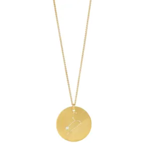 Zodiac Necklace Leo, Gold